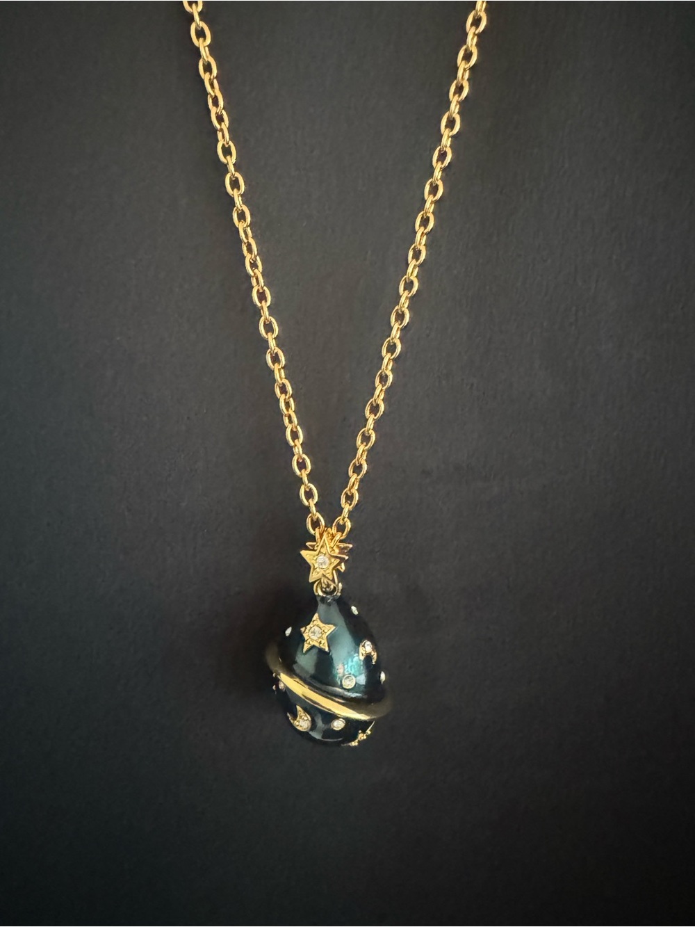 Vintage Joan Rivers Celestial Egg Pendent Necklace